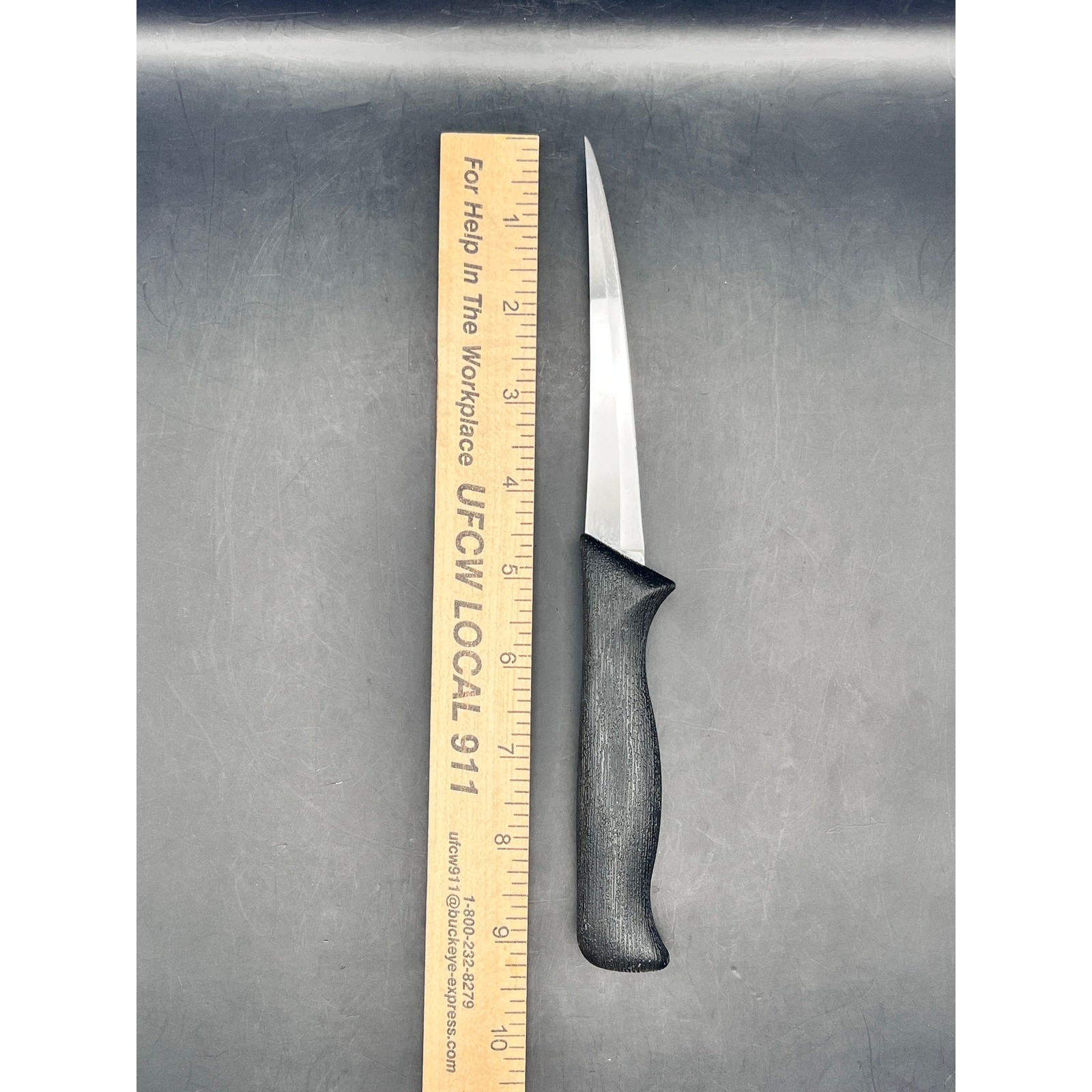 American Angler Fillet Knife Surgical Stainless Steel Blade Black Handle 9.25"