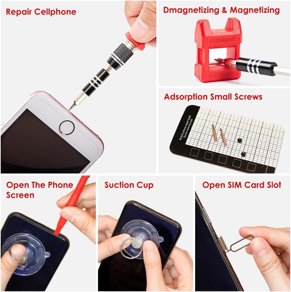 Magnetic Precision Screwdriver Set for iPhone, PC, Nintendo