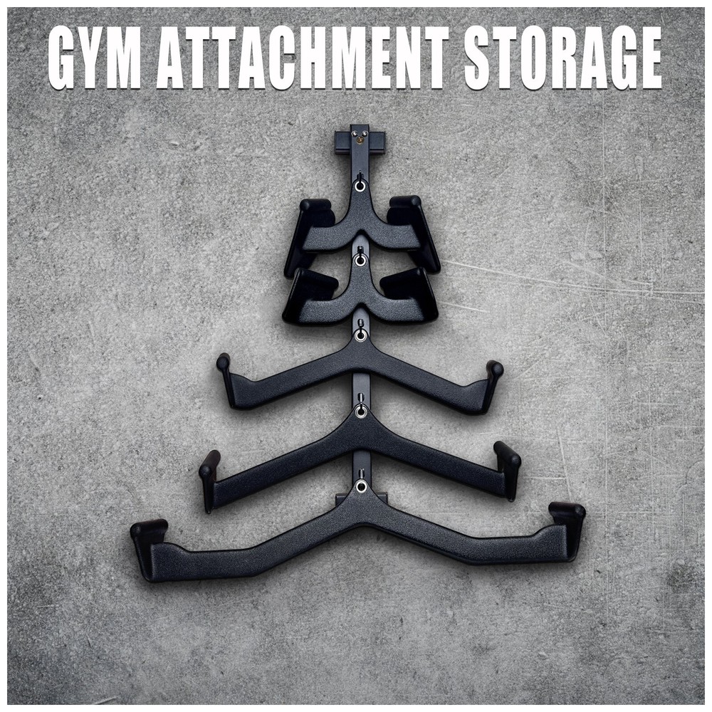 Gym Storage Rack for Lat Pulldown Attachments Wall Mounted Lat Pull Down Bar