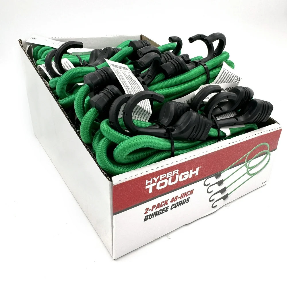 Heavy Duty Standard Rubber Bungee Cords Secure Cargo Loads UV Resistant 2 Pack