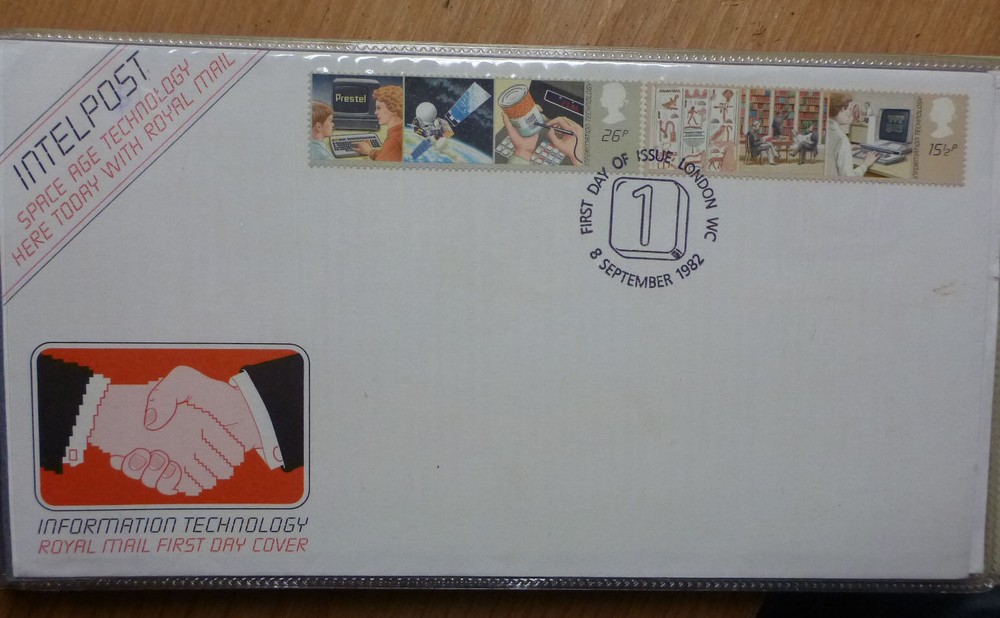 GREAT BRITAIN 1982 INTELPOST SET 2 STAMPS FDC FIRST DAY COVER