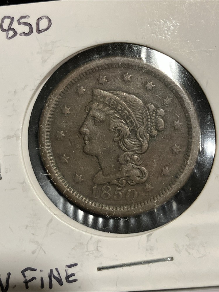 1850 Braided Hair Large Cent