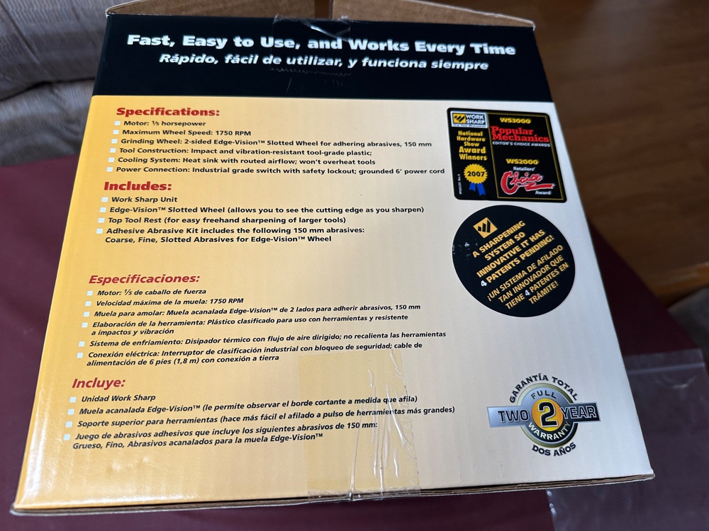 Work Sharp The Tool Sharpener WS2000, With Large 30 Page Step By Step Tool Guide