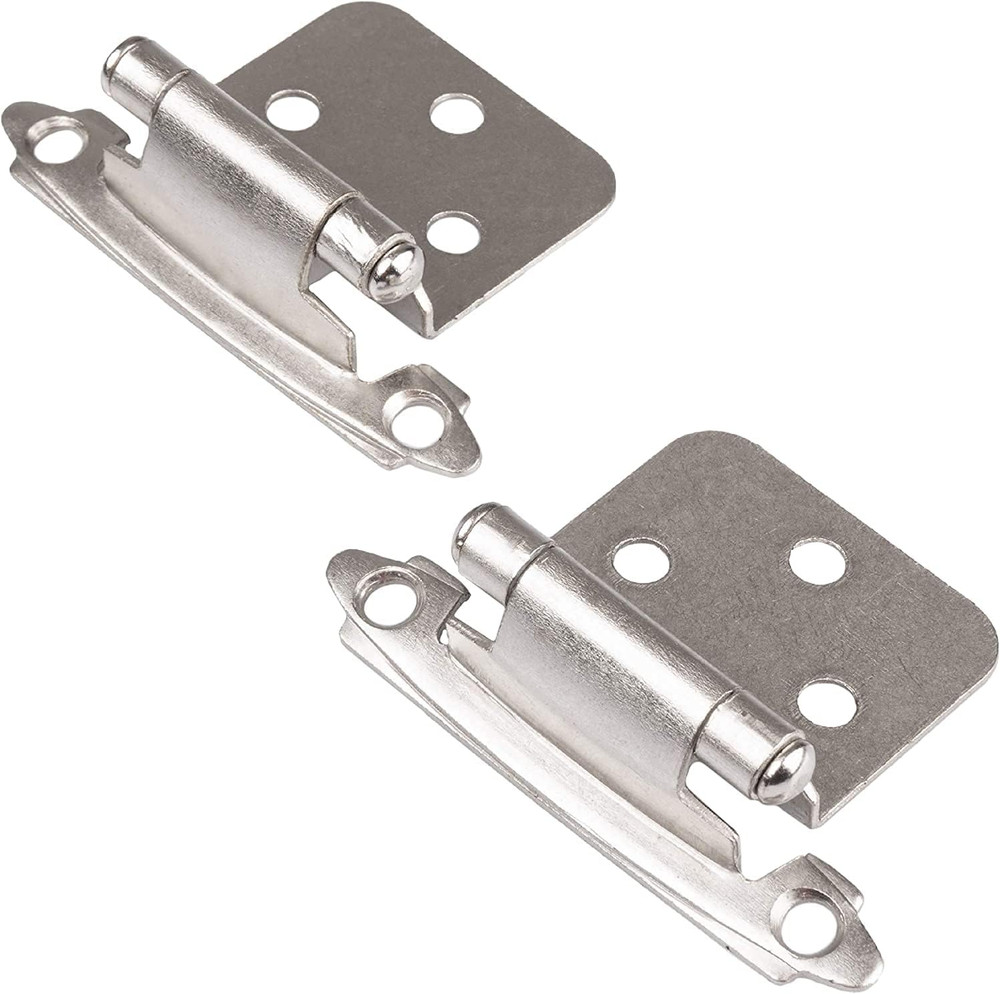 Self Closing Cabinet Hinges Satin Nickel, 20 Pack - Variable Overlay Flush Kitch