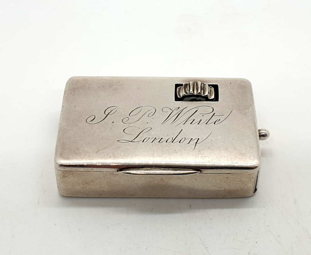 Victorian Solid Silver Slow Burn Vesta Case Match Holder Alexander Macrae 1871