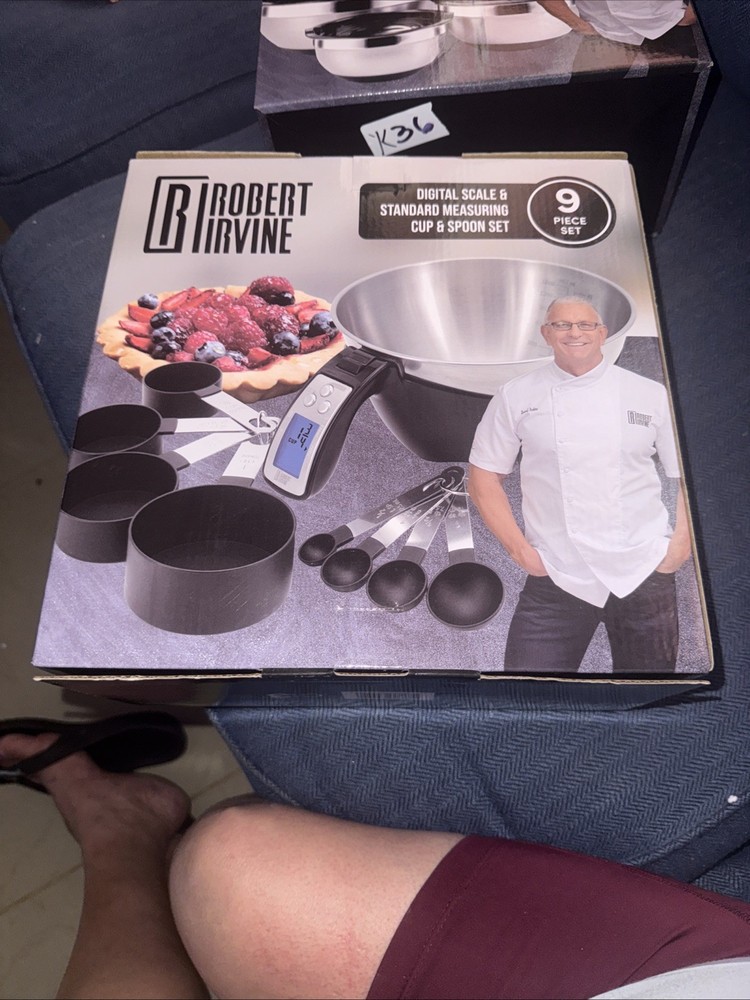 Robert Irvine Digital Scale & Measuring Cup Spoon 9-Piece Set
