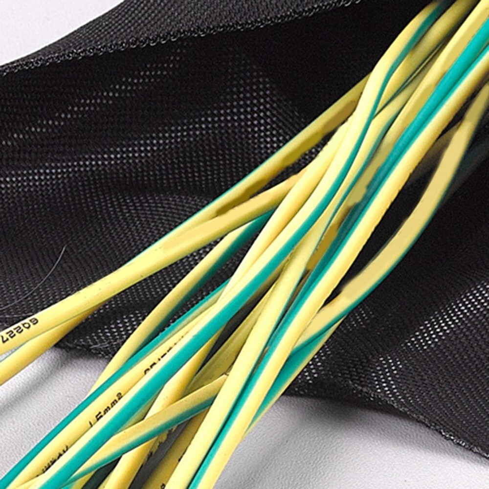 Split Design Braided Cable Organizer For HighTemp Automotive Harness 5mm*10m