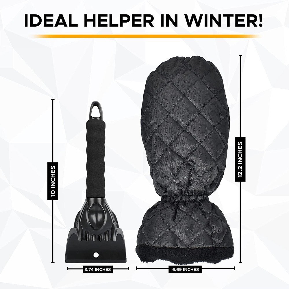 EcoNour Ice Scraper Mitt for Car Windshield