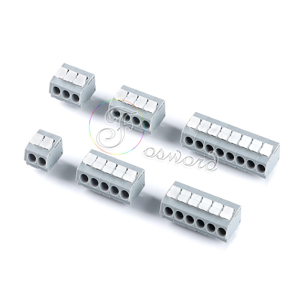 PCB Terminal Block Connector Spring Stripboard 5mm Pitch Panel PCB Mount 2-8 Pin