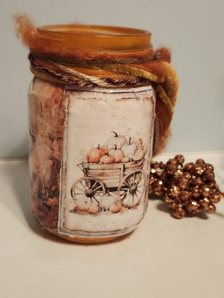 Decorative Jar/Vase - Orange tones - Farm