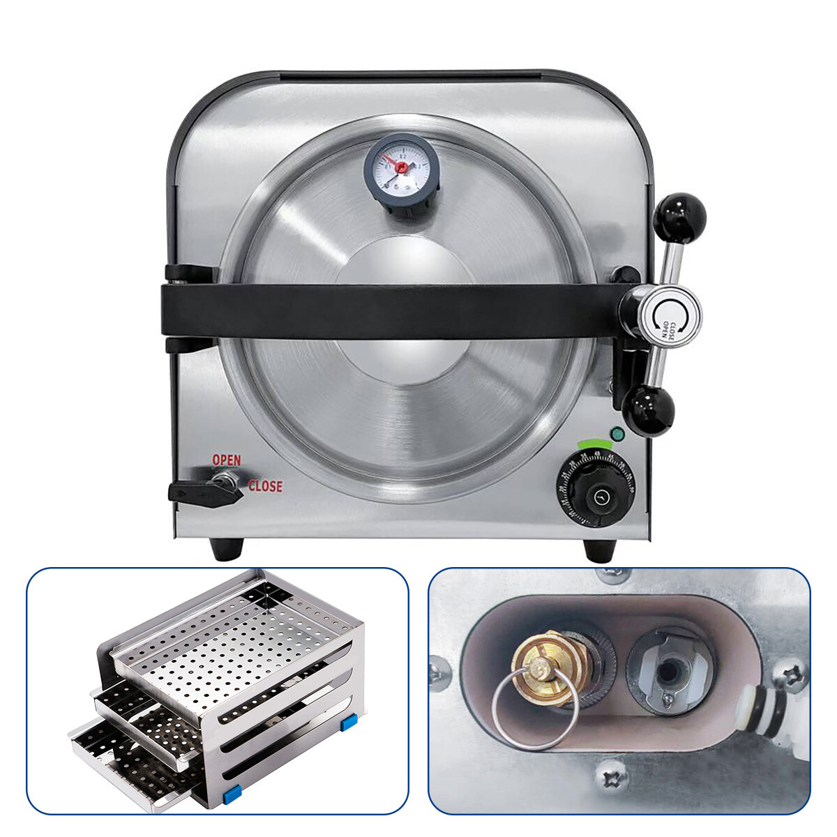 14L Esterilizador de Autoclave de Vapor Dental Equipo de Lab de Esterilización