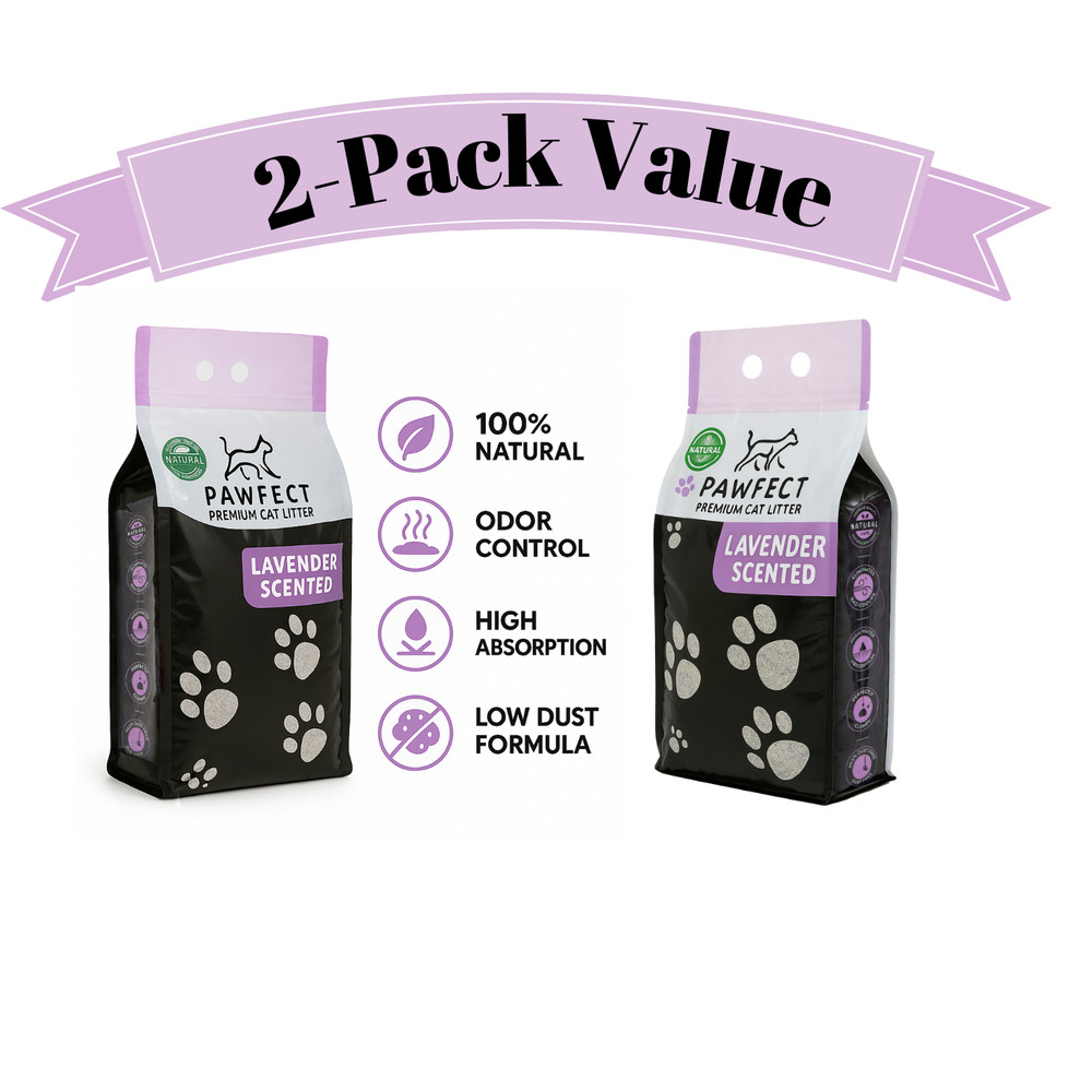 Lavender Scented Clumping Cat Litter – Dust-Free, Odor Control, Multi-Cat