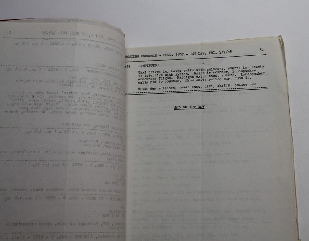SPACE MASTER X-7 / 1958 SHOOTING SCHEDULE used by Actress Lyn Thomas, Sci Fi
