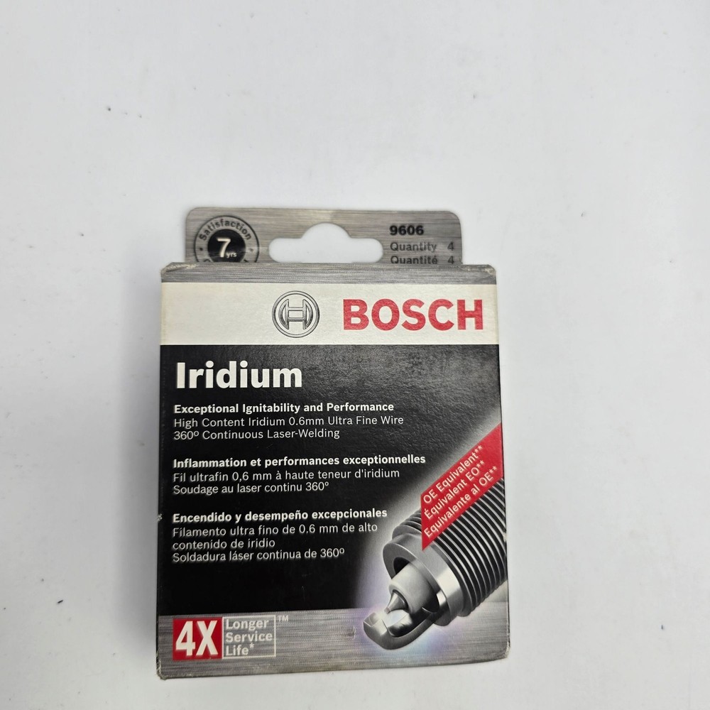 Bosch 9606 Iridium Spark Plug (4 Pack) Double Fine Wire