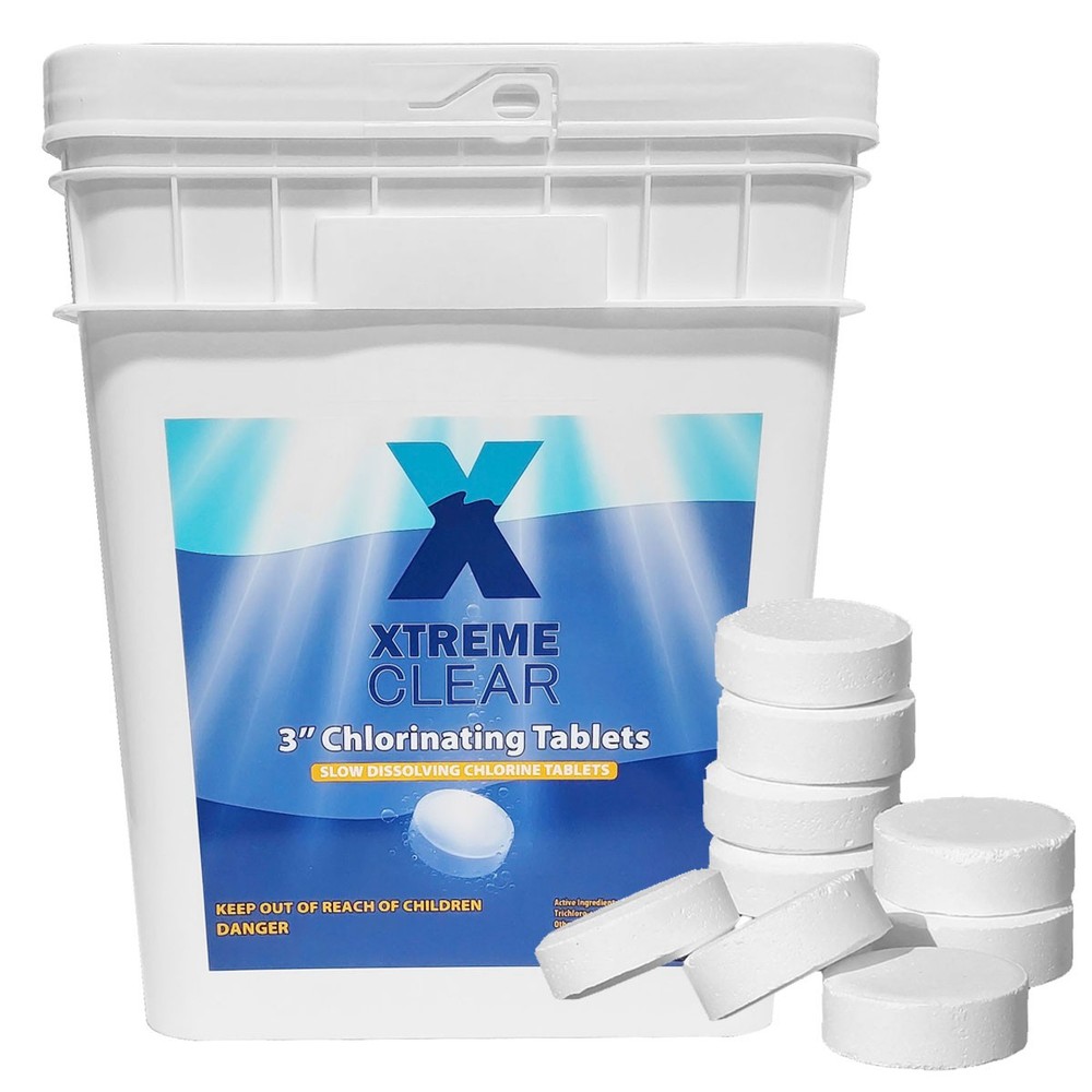 3 Inch Dissolving Stabilized Chlorine Swimming Pool Tablets 45 lbs