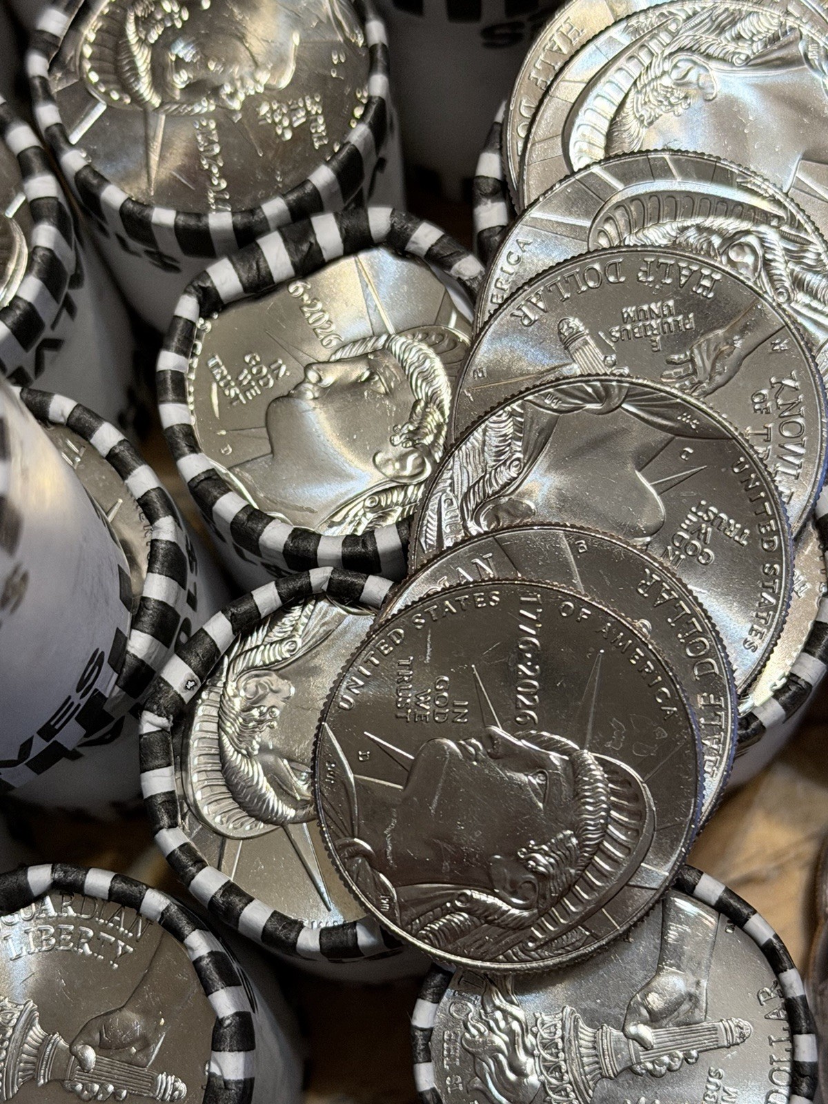 2026 D Mint Half Dollar Coin Rolls Uncirculated Statue of Liberty Design Uncircu