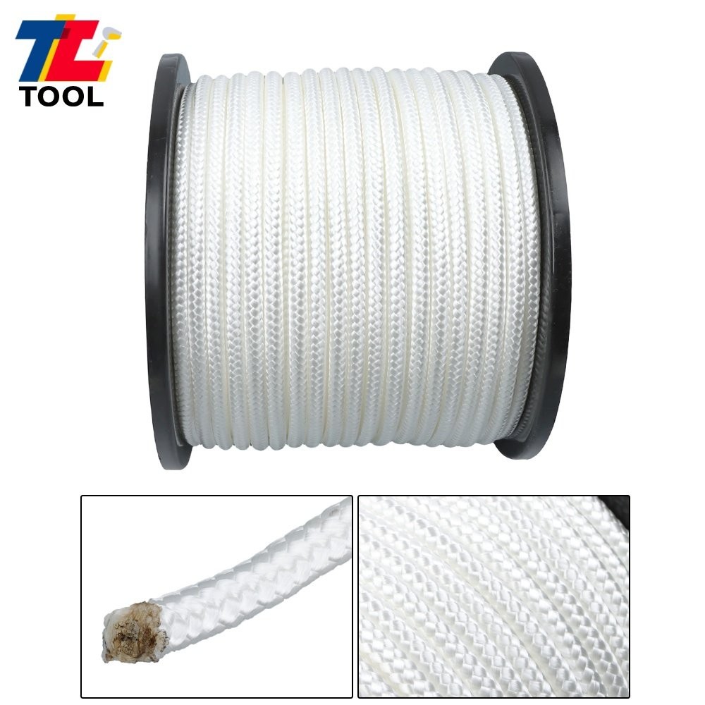 3/8"x250' White Nylon Solid Braid Knot Rope High UV For Flag Poles Clotheslines