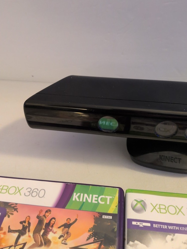 Microsoft Xbox 360 Kinect Camera Sensor 1414 W/ 3 Games Bundle Soccer FIFA