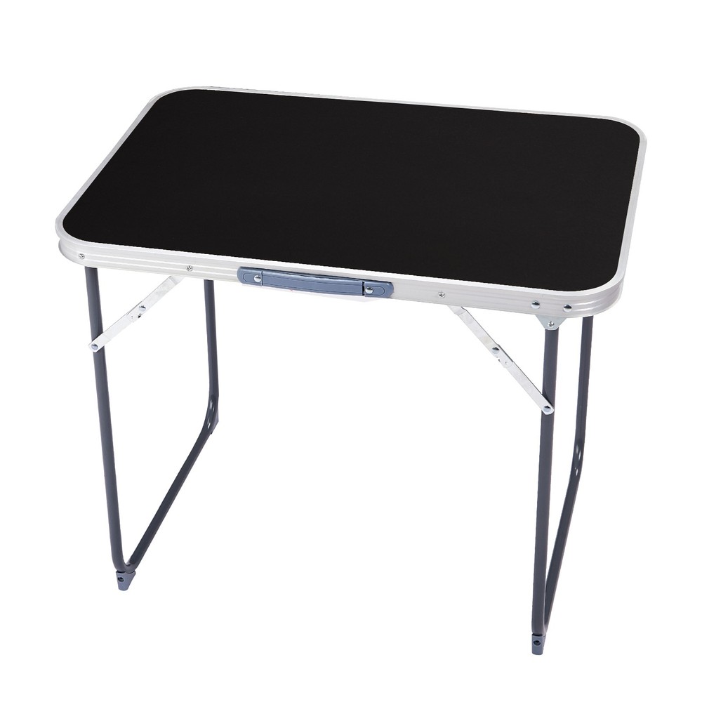 2.3ft Aluminum Camping Folding Table Black