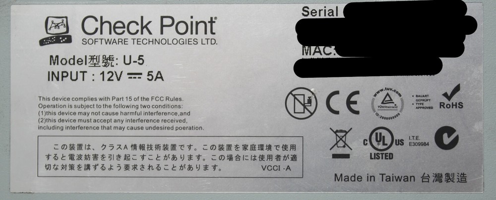 Check Point U-5 5 port Ethernet Switch