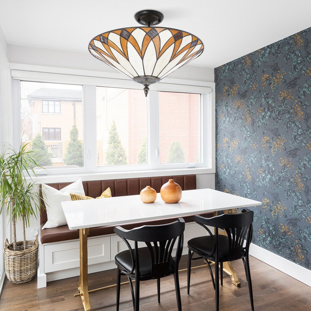 Ceiling Light, Stained Glass Ceiling Light Fixture, Flush Mount Ceiling Light US