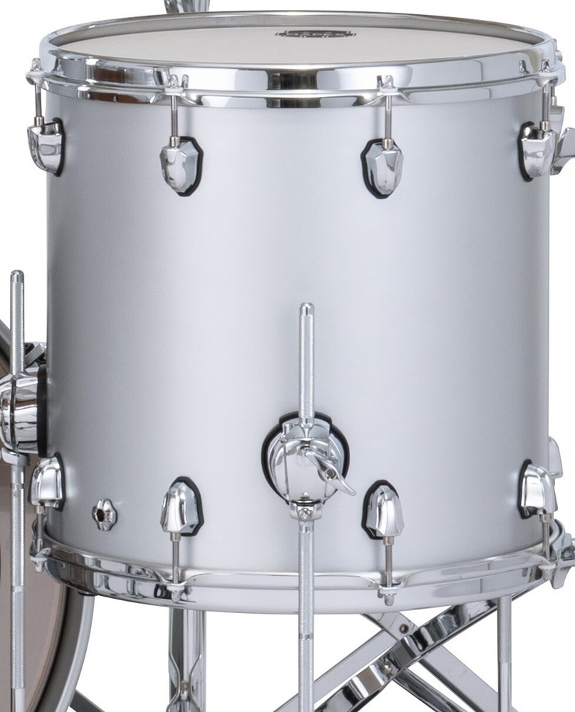 Mapex Saturn Evolution 16x16" Iridium Silver Lacquer Floor Tom Drum Maple-Walnut