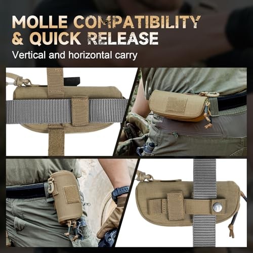 Tactical Molle Glasses Case, Shockproof Eyeglass Pouch, Sunglass Coyote Brown