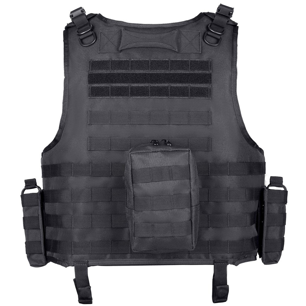 Tactical Airsoft Vest Adjustable Modular Paintball Vest (Black)
