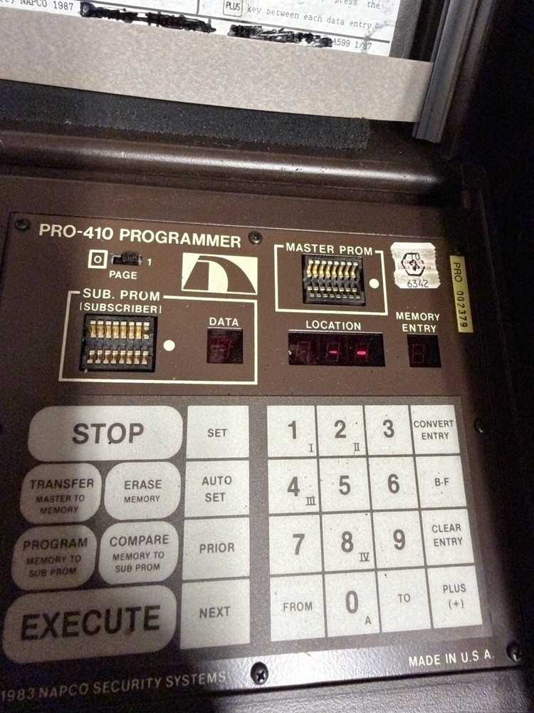NAPCO PRO-410 PROGRAMMER PROGRAM TESTER VINTAGE PRO-410M