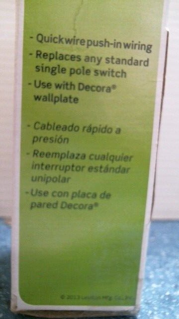 Leviton Single Pole Rocker Switch Ivory (5601) FS