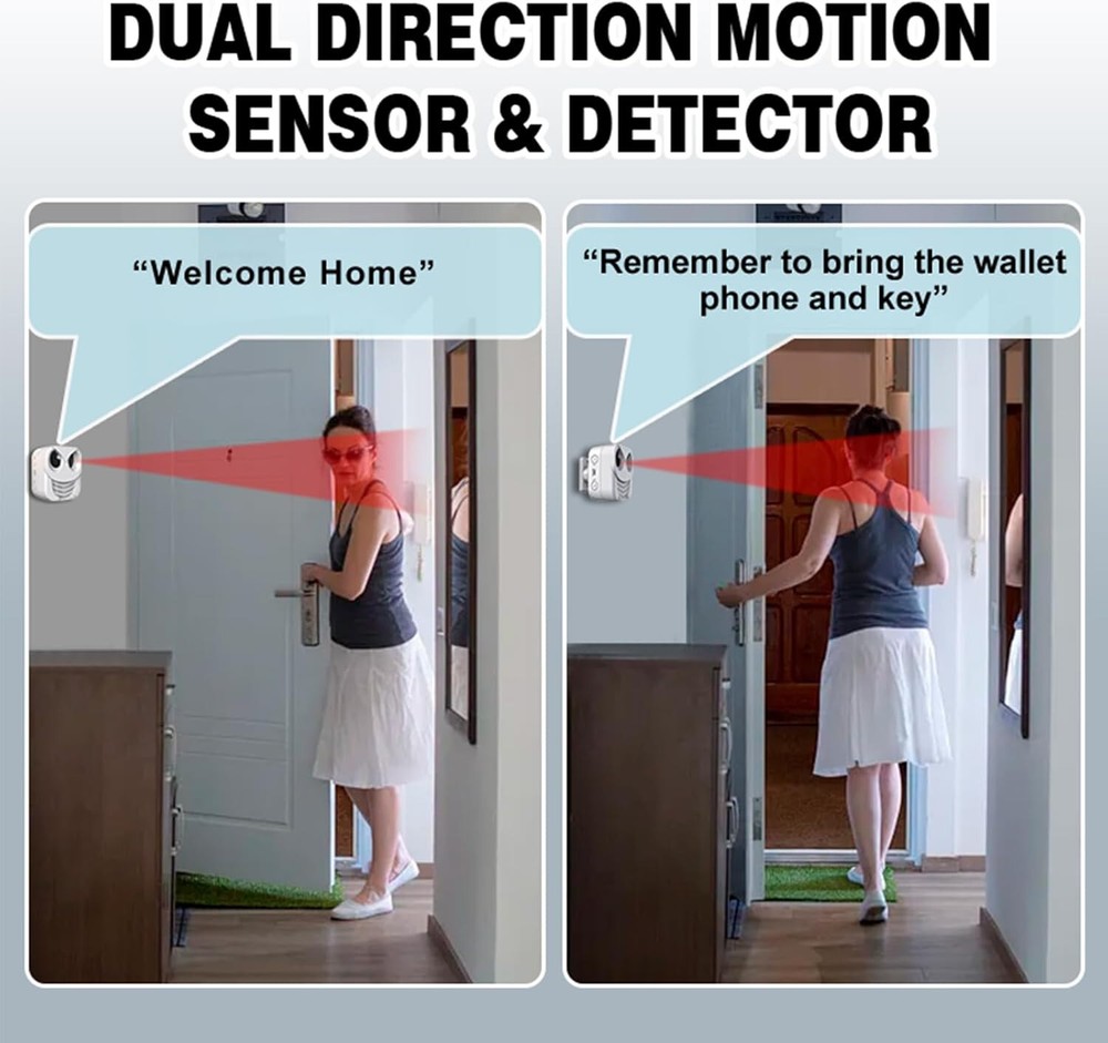 HTZSAFE Rechargeable Dual-Direction Motion Sensor & Detector