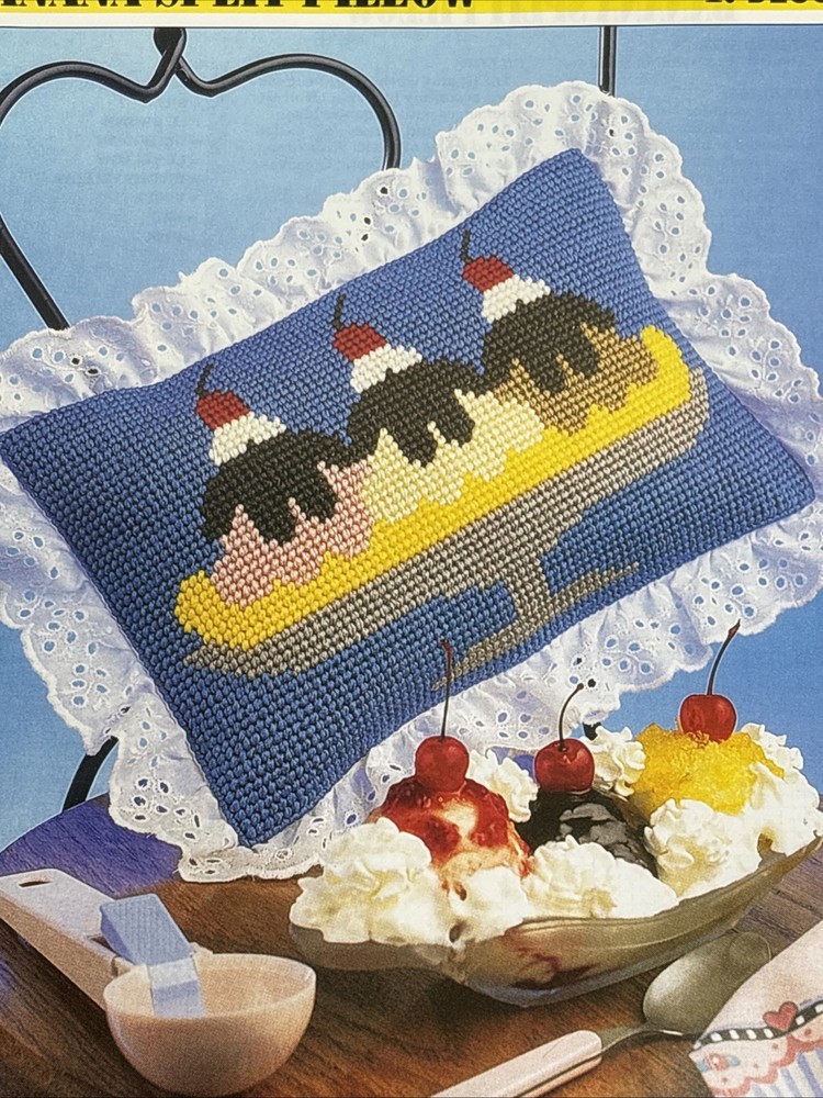 Banana Split Pillow Annie's Attic Plastic Canvas Pattern Page