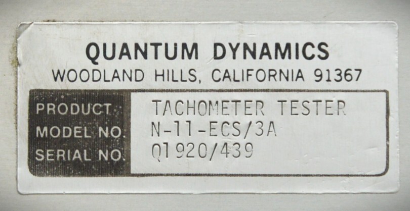 Quantum Dynamics N-11-ECS/3A Ultra High Precision Tachometer Calibration System