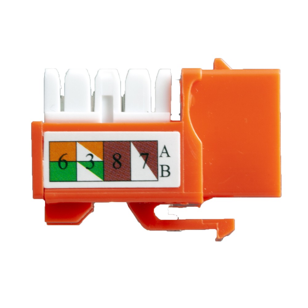 12 Pack Cat-5E 110 Punch SlimLine Keystone Data Jack in ORANGE Computer Network