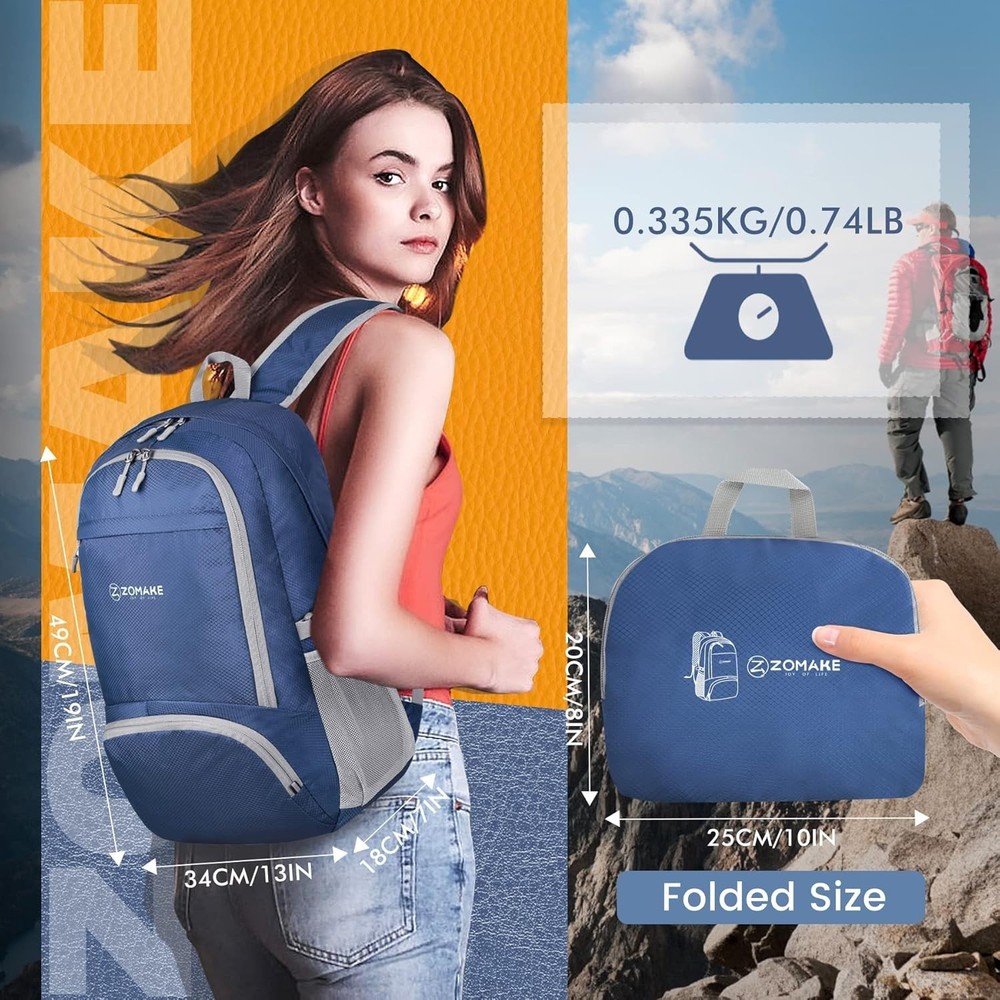 Lightweight Packable Backpack 30L, Foldable Hiking Backpacks Water Resistant ...