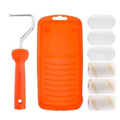 8PCS 2.5" Small Paint Roller Kit, Includes Foam Paint Roller Covers,