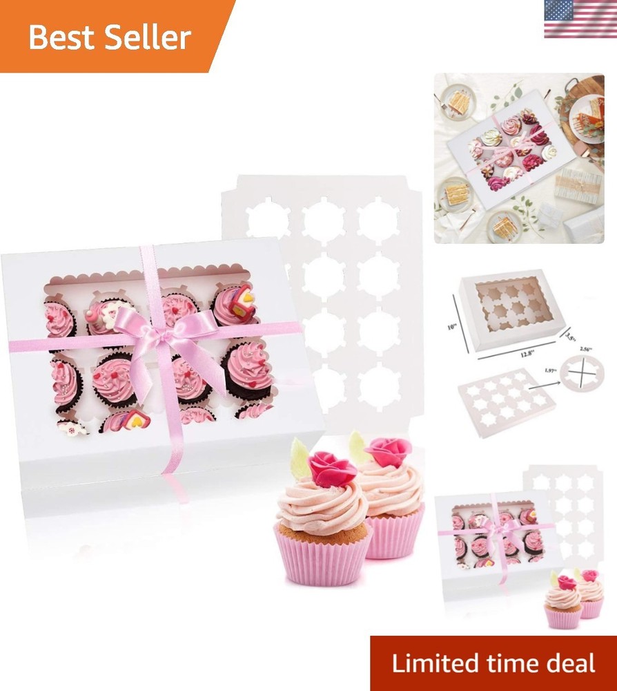 Food Safety 6 Pack Cupcake Boxes - Removable Inserts and Clear Windows