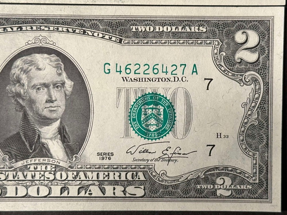 (4) Consecutive 1976 $2 Dollar Bills / Misaligned 3rd print Error / Uncirculated