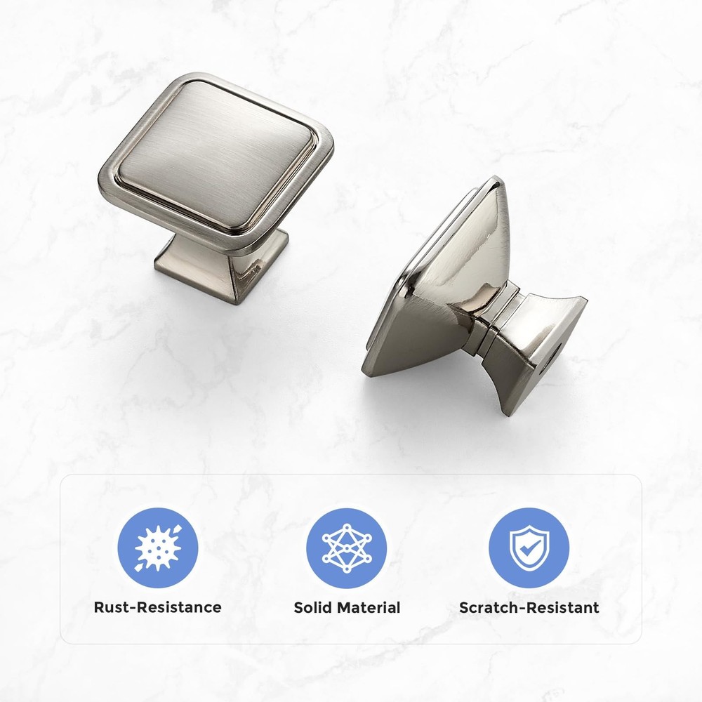 Ravinte Hardware 30 Pack Brushed Nickel Cabinet Knobs Single Hole Center Soli...