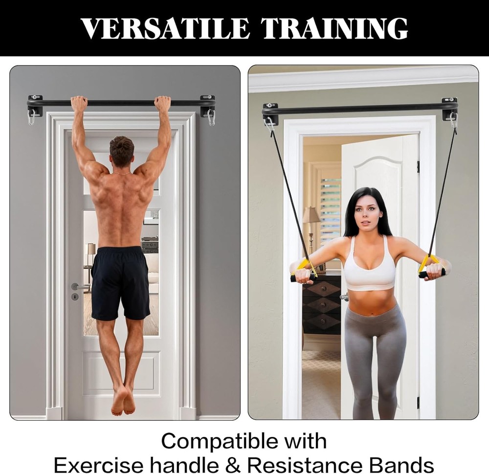 Wall Mounted Pull Up Bar, Door Frame Pull Up Bar for Home Gym, Professional Dril