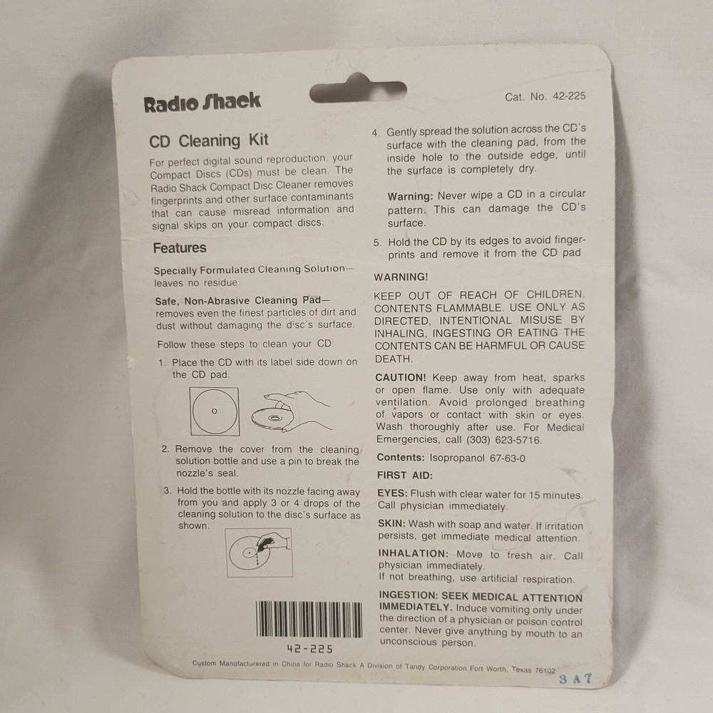 Radio Shack CD Cleaning Kit New Sealed