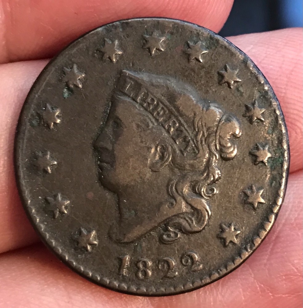 1822 large cent, nice coin
