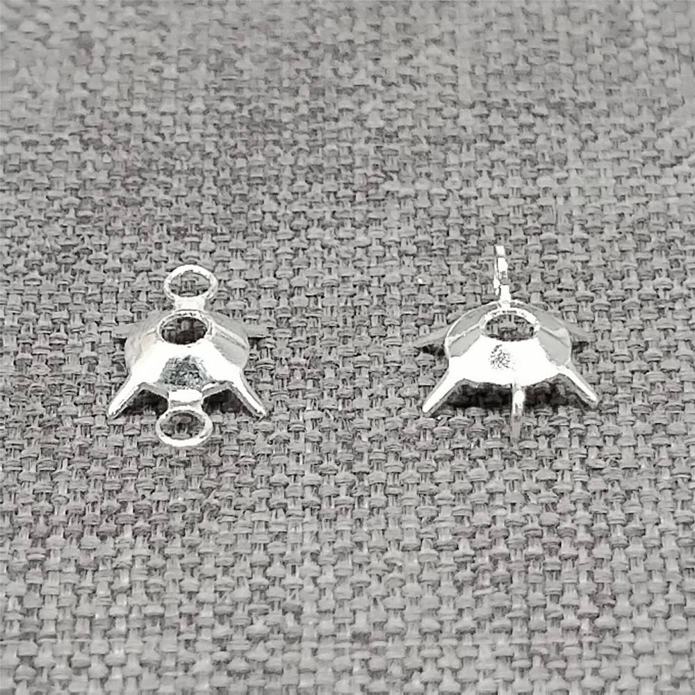 25 Sterling Silver Bezel Settings for 4mm Stone 4 Prong Claw Setting