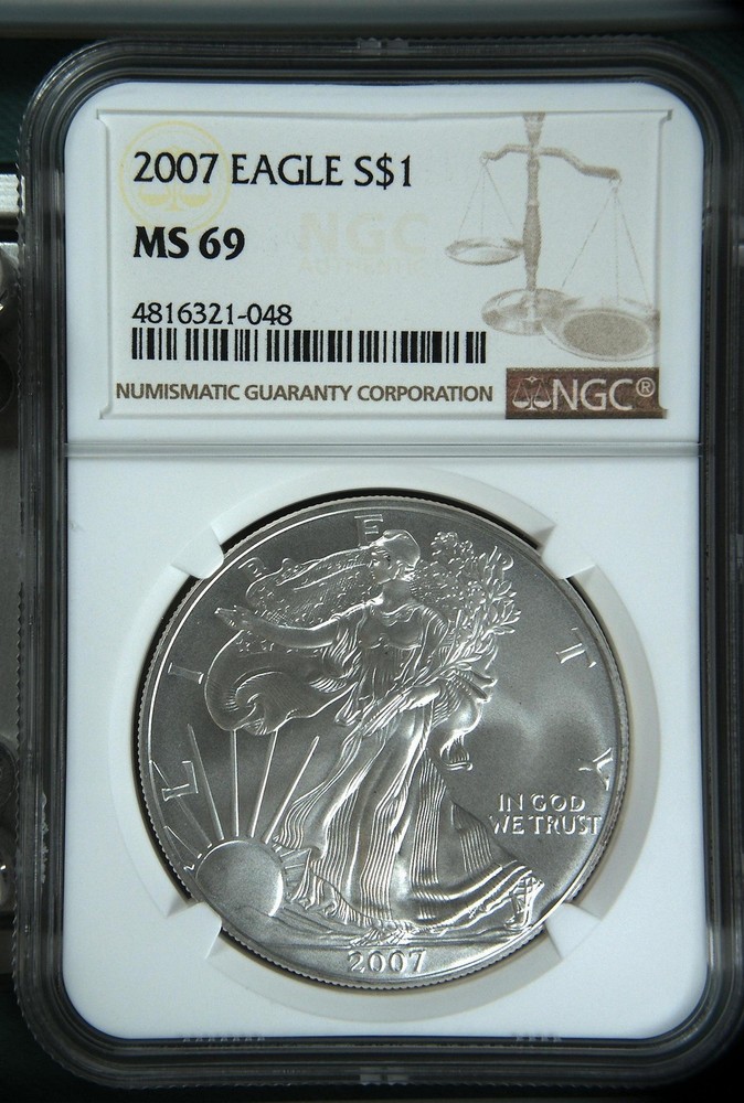 2007 Bullion Silver Eagles NGC MS-69