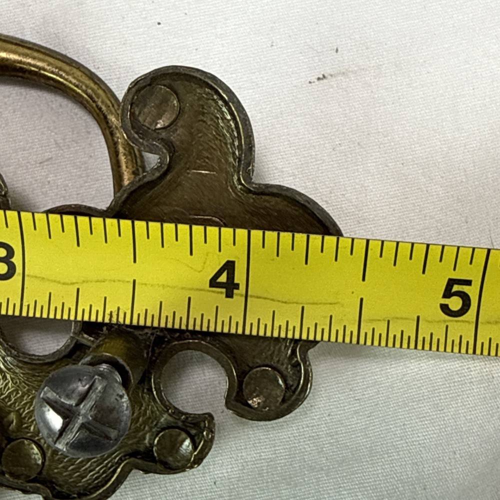 Chippendale Colonial Brass Antique Hardware Batwing Drawer Pulls Handles 6 Total