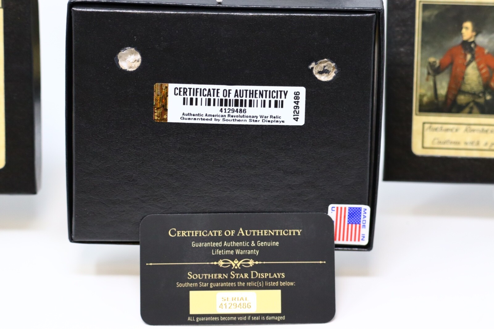 Authentic Revolutionary War Fabric Piece from British Uniform w/ Button in Case