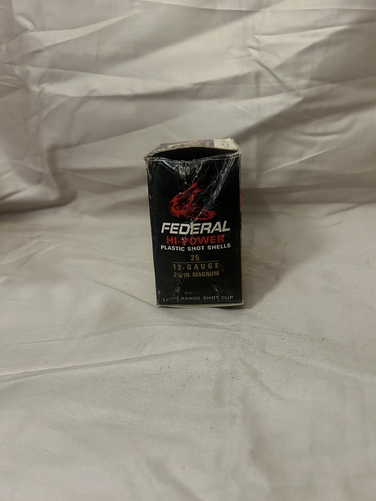 Federal Hi-Power. 12 Ga. 5 Shot, Empty Shotshell Box,