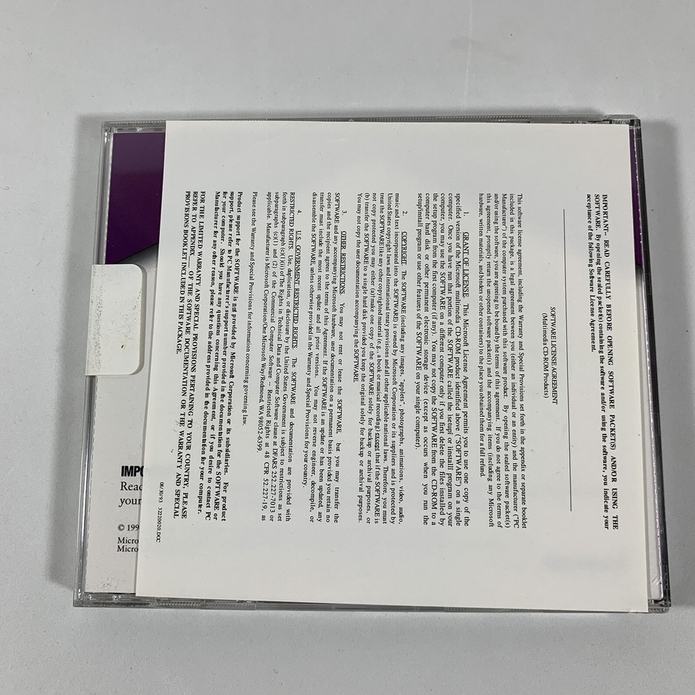 Microsoft Bookshelf '94 Software for Gateway 2000 (CD-ROM, 1994) * Unused!
