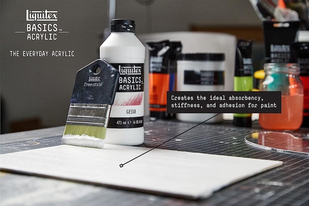 Liquitex BAICS Gesso Surface Prep Medium 16-oz White