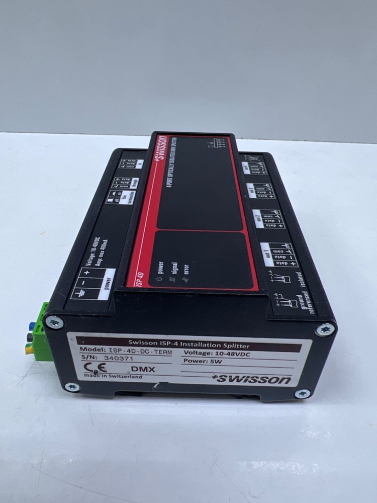 SWISSON ISP-4D-DC-TERM , 4-PORT OPTICALLY ISOLATED DMX SPLITTER